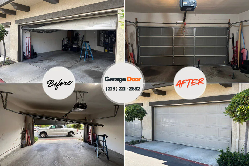 Before and after: garage door repair Honalo, HI